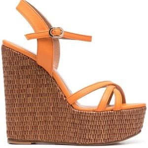 Dee Ocleppo Orange Platform Wedge Sandal